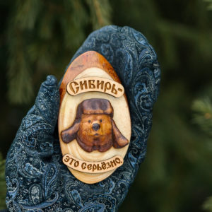 Магнит на срезе, медведь